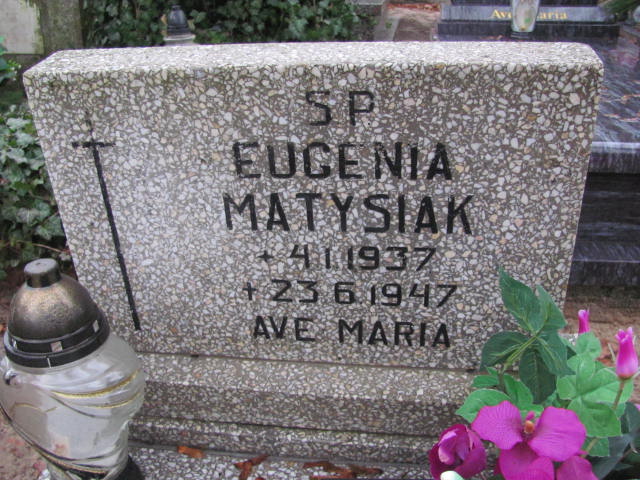 Eugenia Matysiak 1937 Szamotuły - Grobonet - Wyszukiwarka osób pochowanych