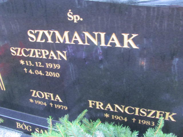 Szczepan Szymaniak 1939 Szamotuły - Grobonet - Wyszukiwarka osób pochowanych