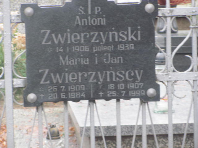 Jan Zwierzyński 1907 Szamotuły - Grobonet - Wyszukiwarka osób pochowanych
