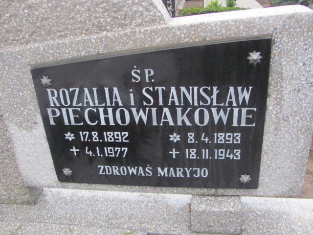 Rozalia Piechowiak 1892 Szamotuły - Grobonet - Wyszukiwarka osób pochowanych