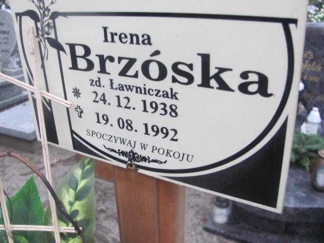 Irena Brzóska 1938 Szamotuły - Grobonet - Wyszukiwarka osób pochowanych