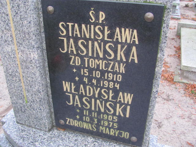 Stanisława Jasińska 1910 Szamotuły - Grobonet - Wyszukiwarka osób pochowanych