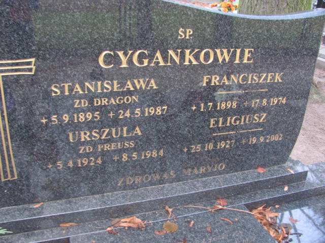 Urszula Cyganek 1924 Szamotuły - Grobonet - Wyszukiwarka osób pochowanych