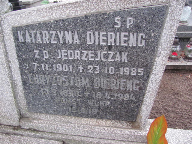 Chryzostom Dierieng 1898 Szamotuły - Grobonet - Wyszukiwarka osób pochowanych