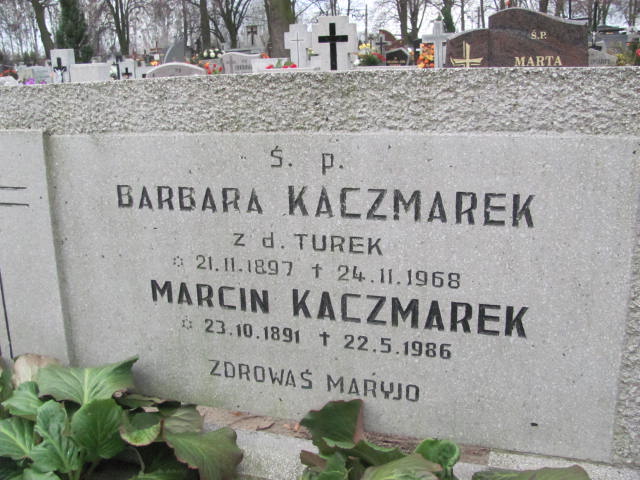 Barbara Kaczmarek 1897 Szamotuły - Grobonet - Wyszukiwarka osób pochowanych