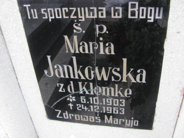 Maria Jankowska 1903 Szamotuły - Grobonet - Wyszukiwarka osób pochowanych