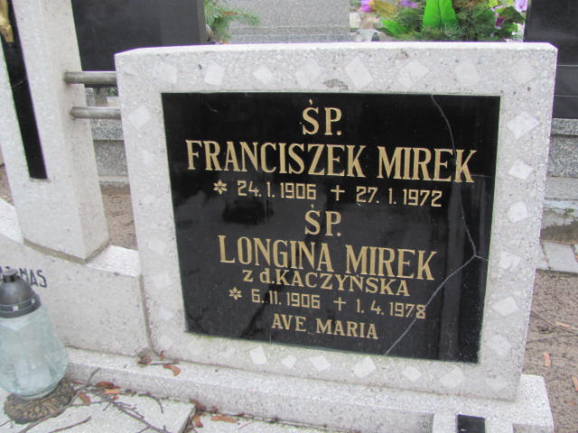 Longina Mirek 1906 Szamotuły - Grobonet - Wyszukiwarka osób pochowanych