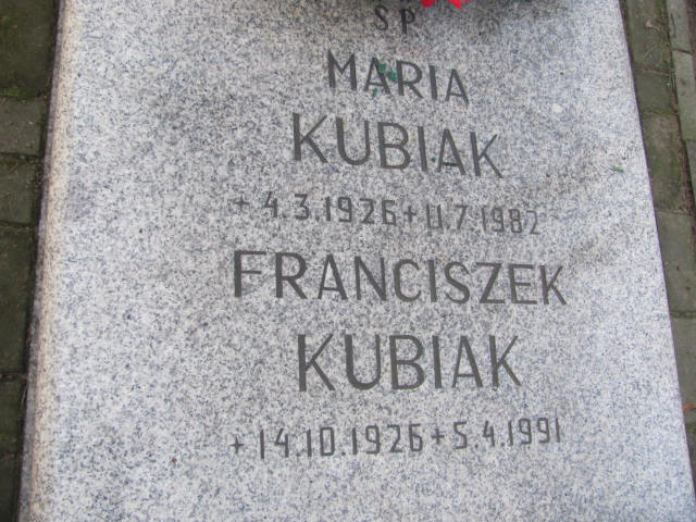 Franciszek Kubiak 1926 Szamotuły - Grobonet - Wyszukiwarka osób pochowanych