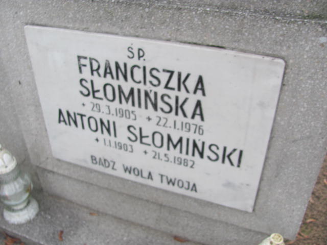Antoni Słomiński 1903 Szamotuły - Grobonet - Wyszukiwarka osób pochowanych