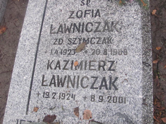 Zofia Ławniczak 1923 Szamotuły - Grobonet - Wyszukiwarka osób pochowanych